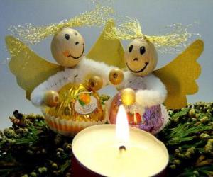 Puzzle Δύο άγγελοι με ένα κερί